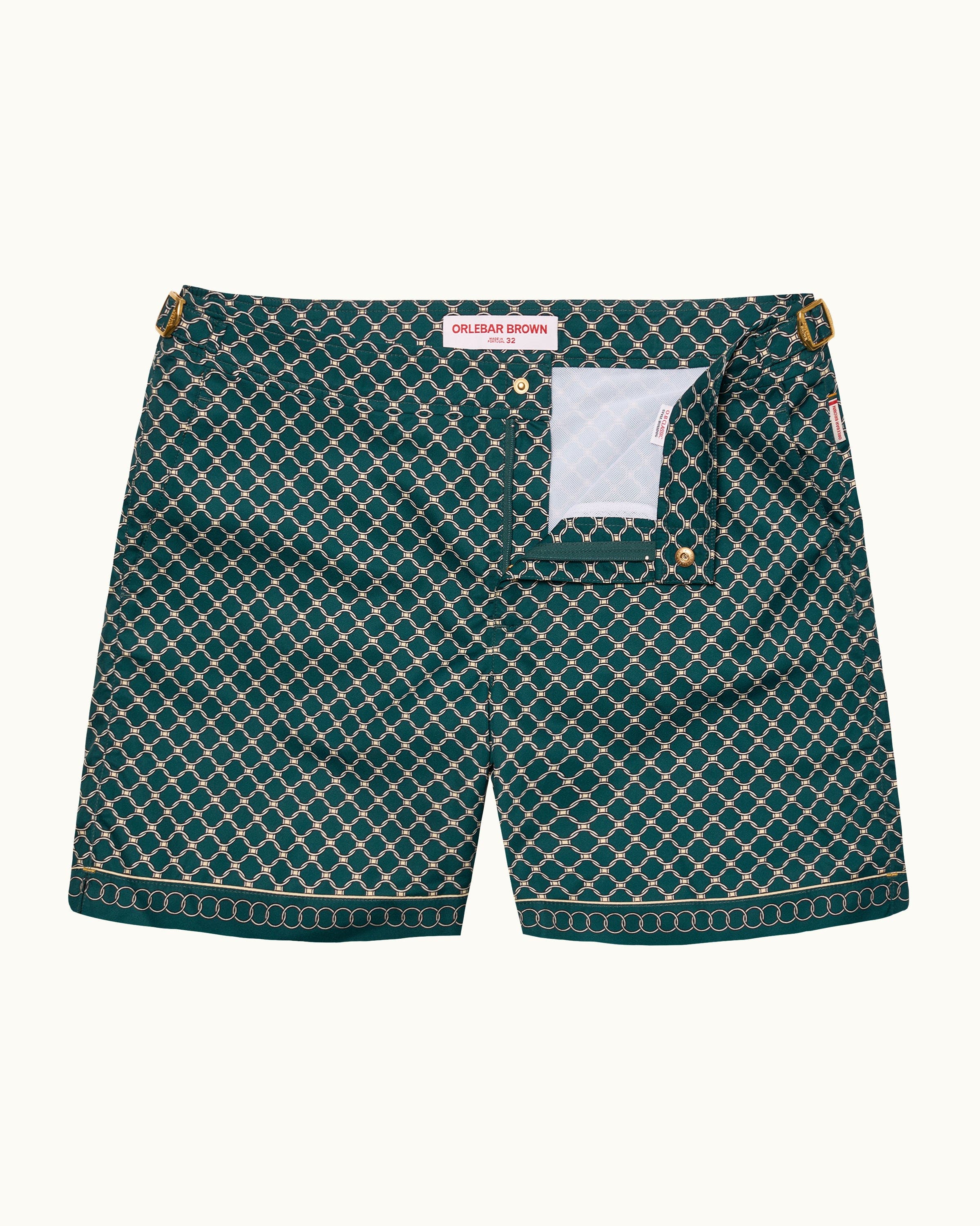 Orlebar Brown Bulldog Mid-Length Printed Border Swim Shorts (Men ...