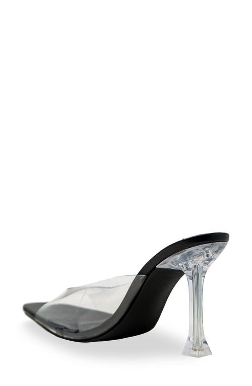 Chase & Chloe Chase And Chloe Echo Square Toe Sandal In Clear Black Pu