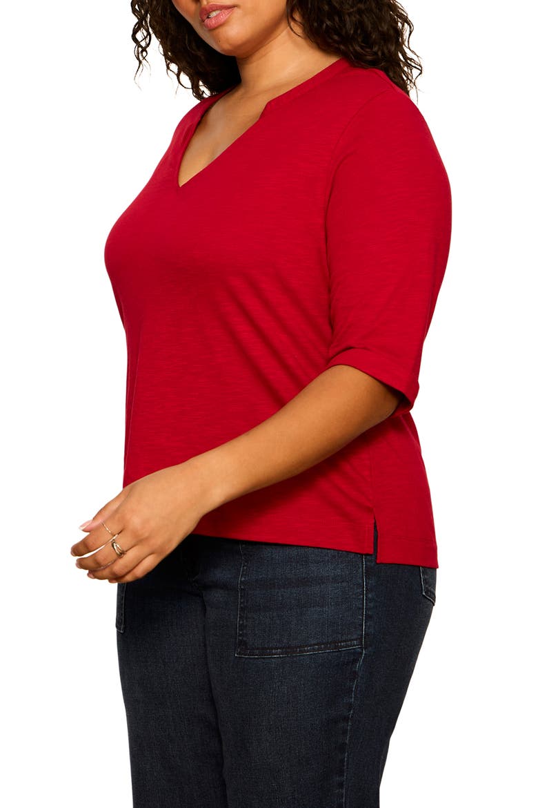 Dolce Notch Neck Top, Alternate, color, RED BERRY