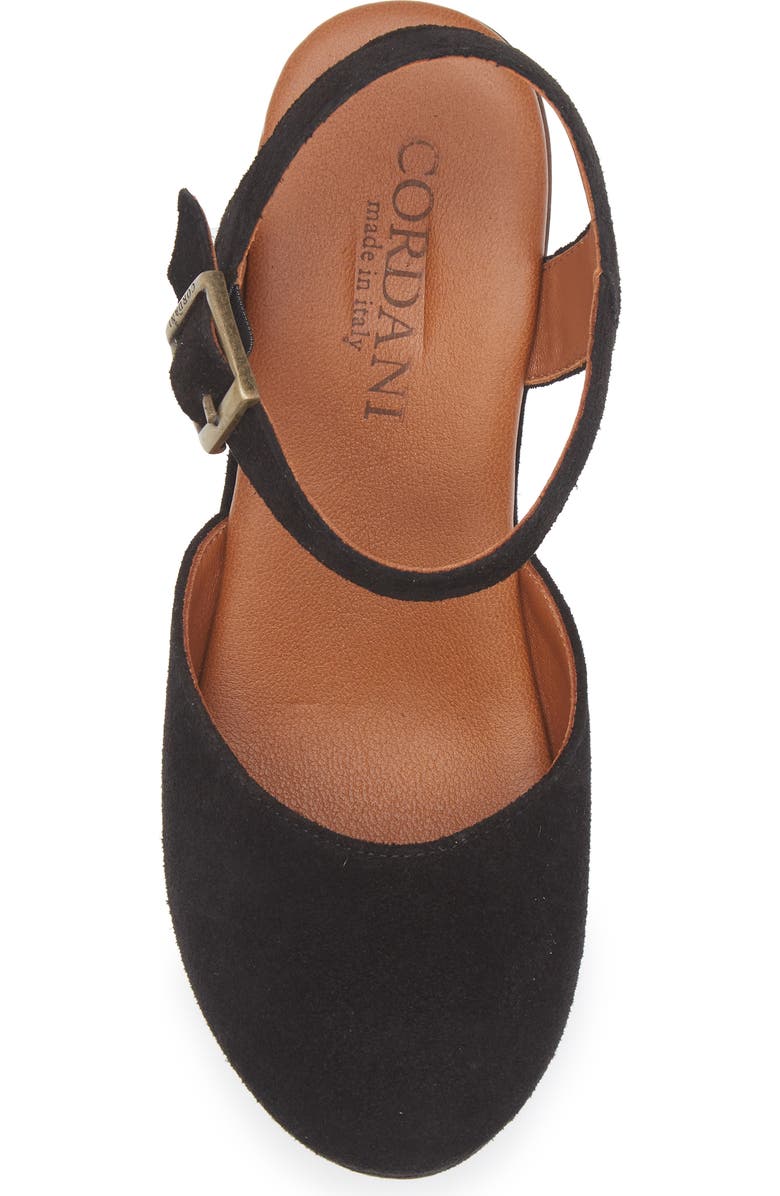 Cordani Warner Ankle Strap Platform Clog, Alternate, color, Black Suede