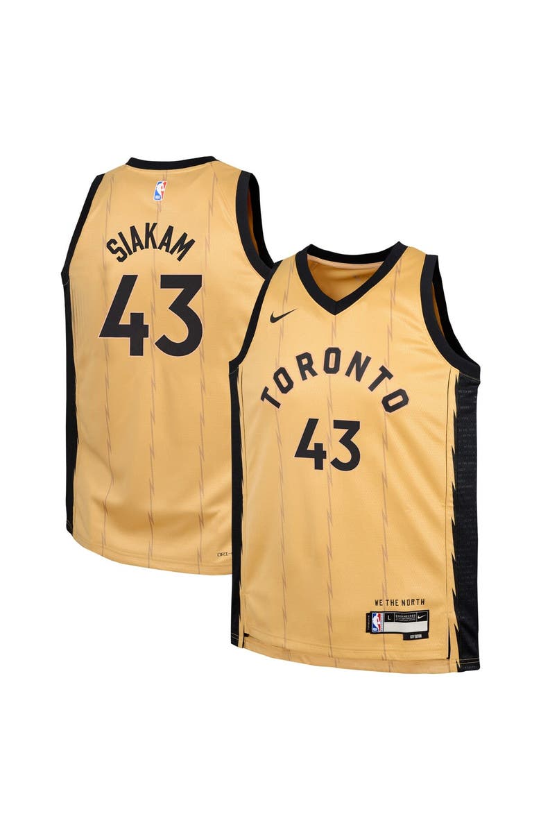 Nike Youth Nike Pascal Siakam Gold Toronto Raptors Swingman Replica Jersey - City Edition, Main, color,