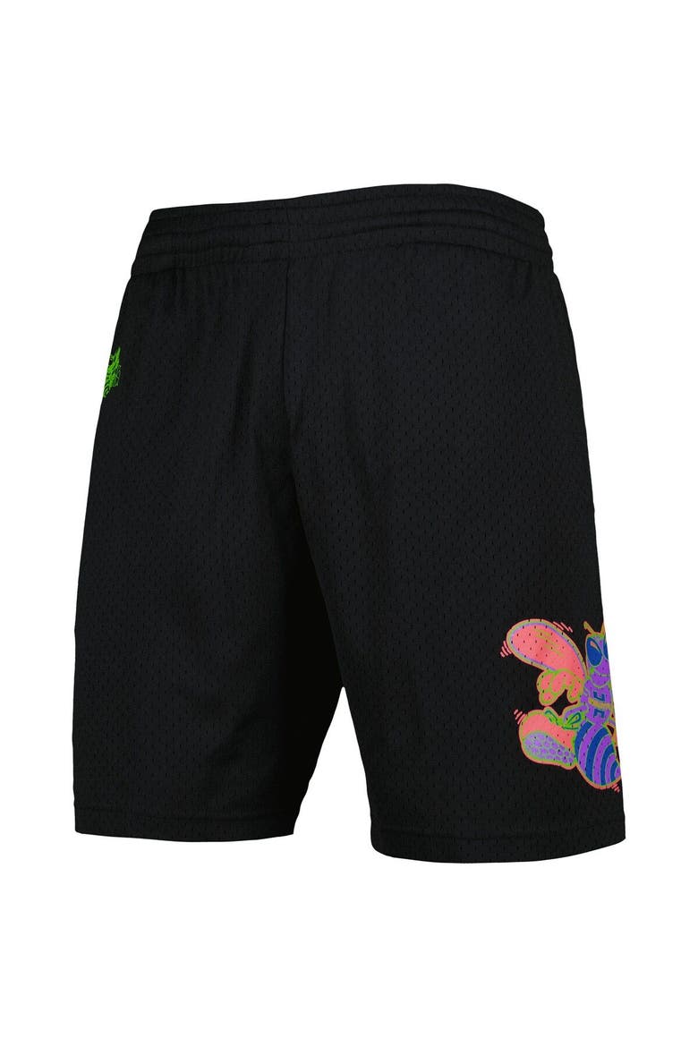 Men's Mitchell & Ness Black Charlotte Hornets Hardwood Classics Color Bomb Energy Shorts, Alternate, color, Black