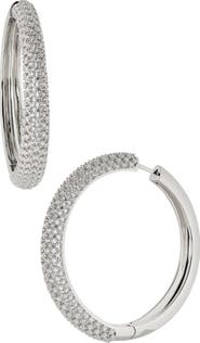 Nadri Large Cleo Pavé Cubic Zirconia Hoop Earrings