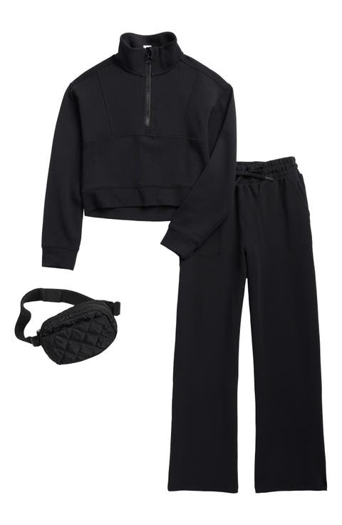 Kids' Scuba Knit Pullover, Pants & Belt Bag Set