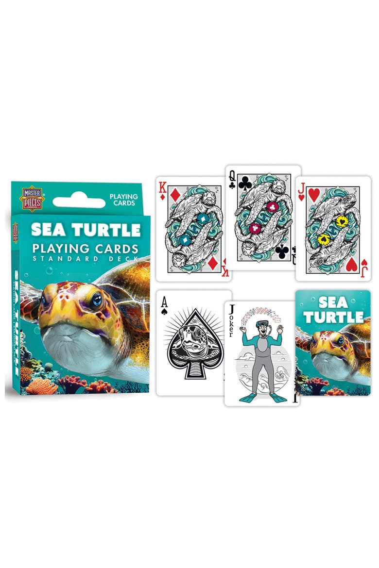 Sea Turtle Playing Cards, Alternate, color, Multicolor