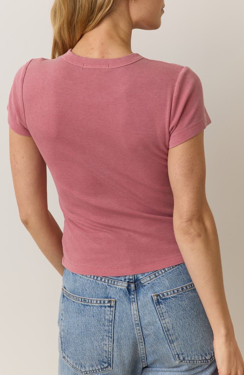 Marine Layer Lexi Sun-In Rib Crewneck T-Shirt, Alternate, color, Brick