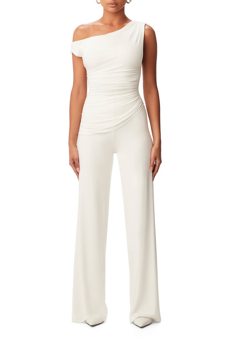 Naked Wardrobe Smooth One-Shoulder Top, Alternate, color, White