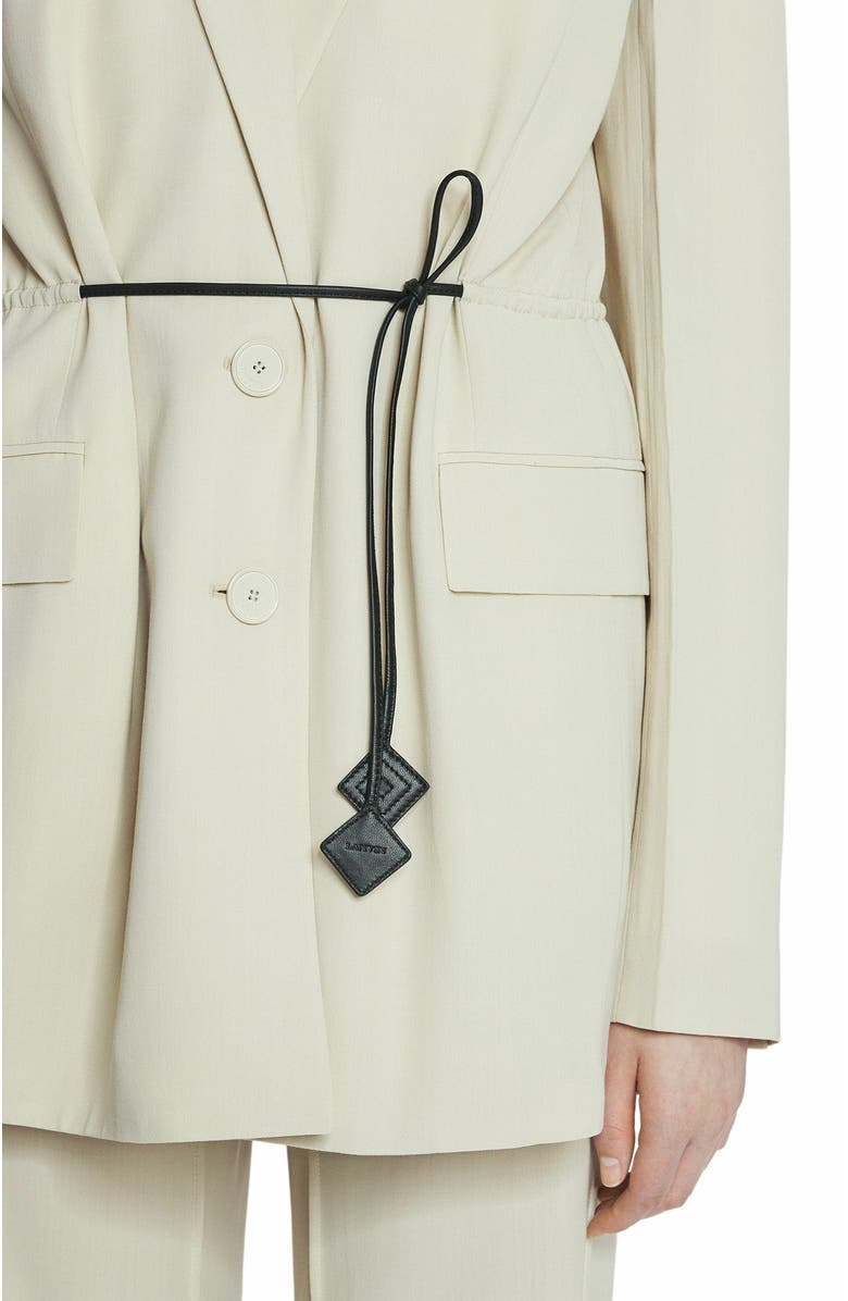 Lanvin Belted Wool Blend Jacket, Alternate, color, Mastic