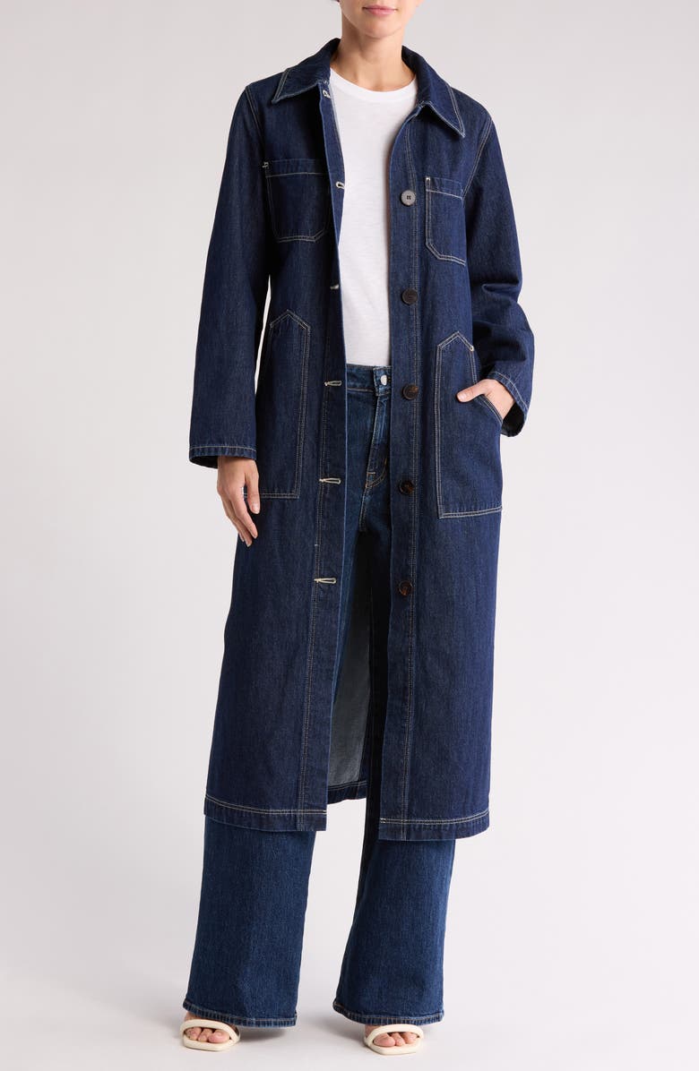Rolla’s Bijou Denim Belted Trench Coat, Alternate, color, 