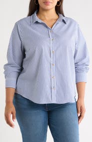 beachlunchlounge Bentley Stripe Cotton Button-Up Shirt