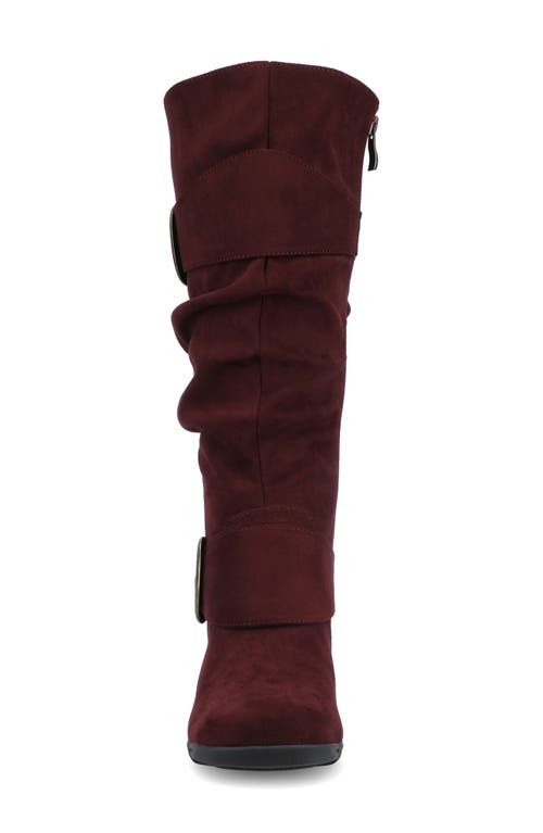 Journee Collection Journee Jester Side Buckle Tall Boot In Burgundy