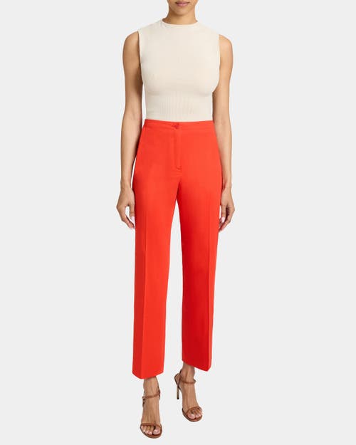 Santorelli Roma Cropped Straight-leg Stretch Cotton Pants
