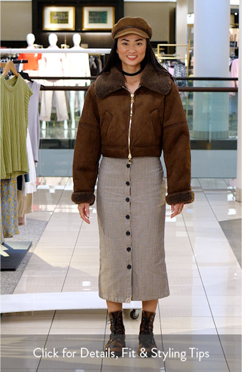 Faux Shearling Trim Moto Jacket, sales video thumbnail