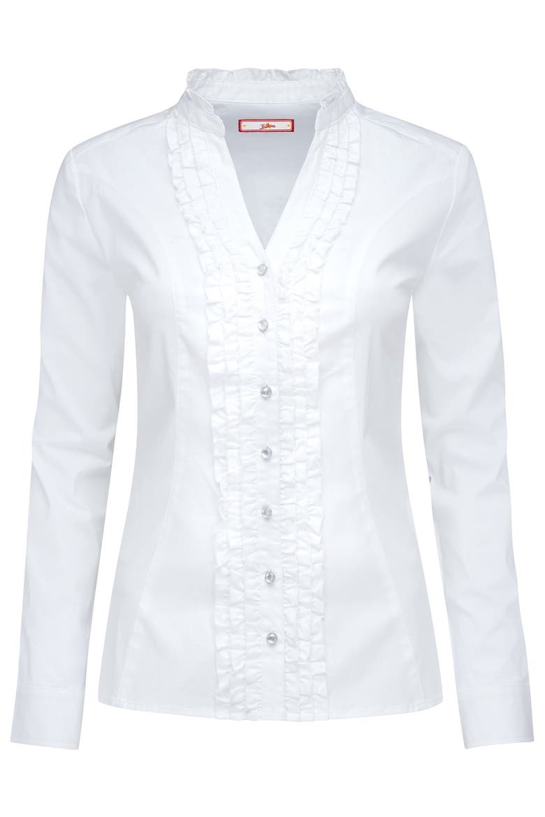 Cotton Ruffle Shirt, Alternate, color, WHITE