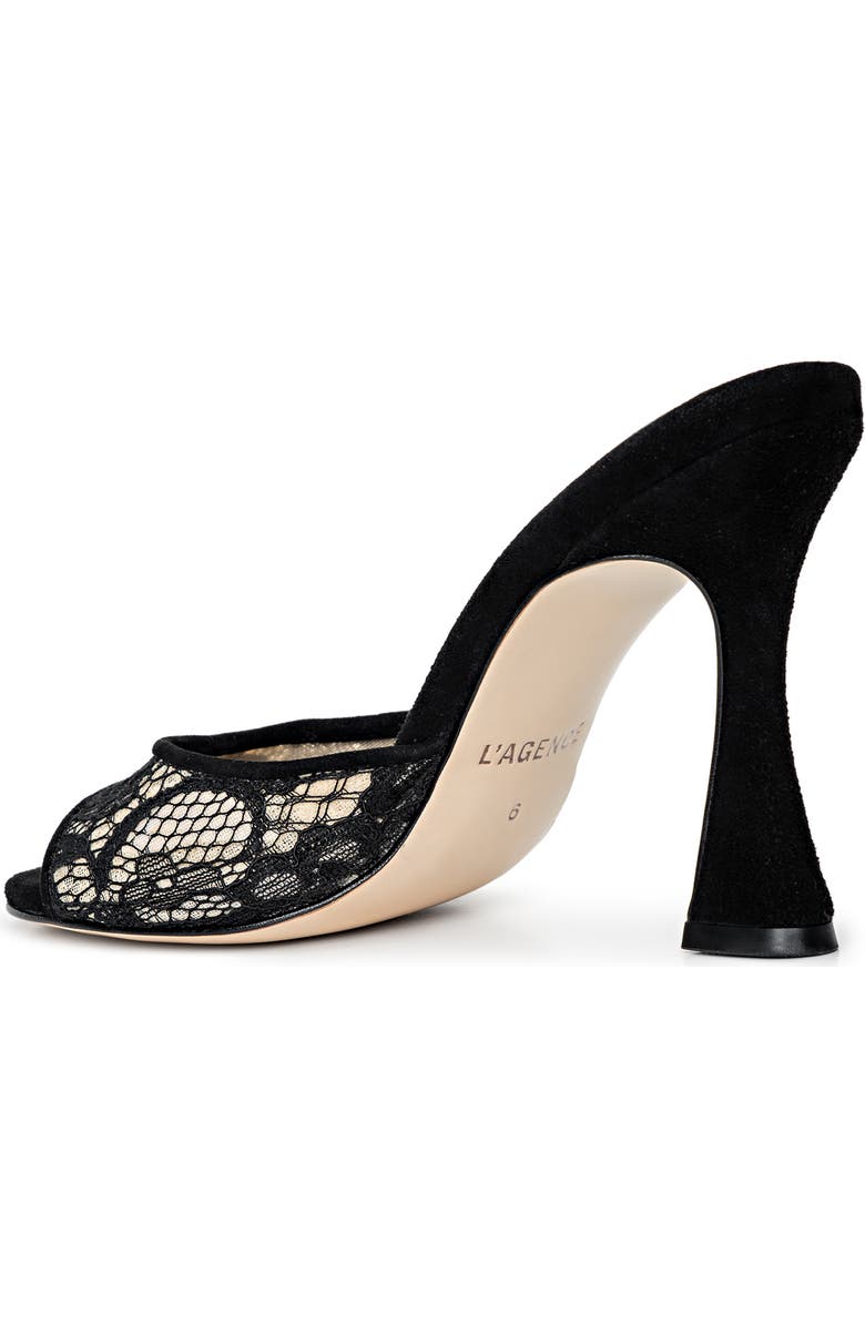 L'AGENCE Avery Slide Sandal, Alternate, color, Black Lace