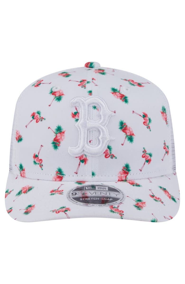 New Era Men's New Era White Boston Red Sox Flamingo Mesh Back 9SEVENTY Stretch-Snap Hat, Alternate, color, White