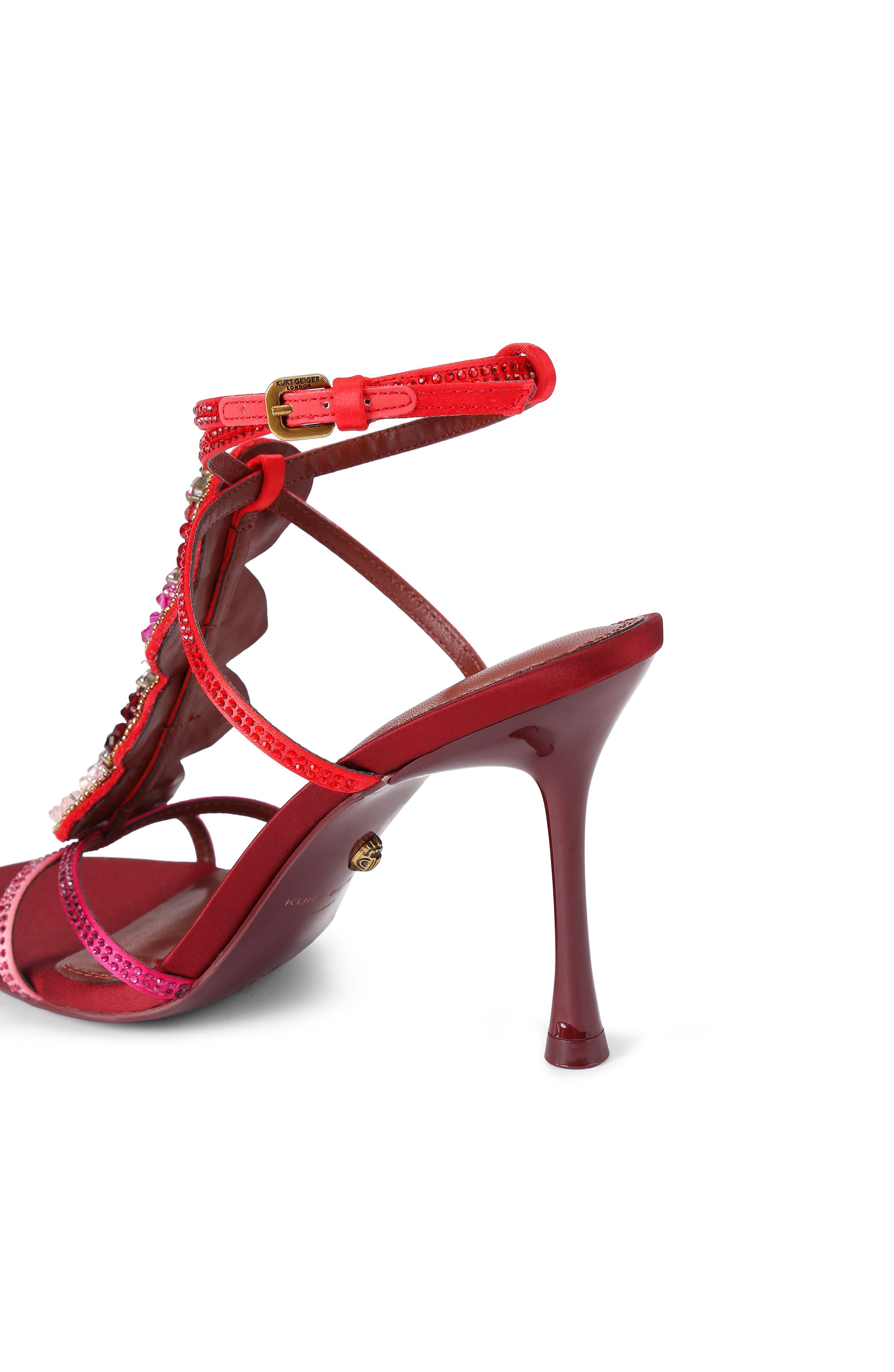 Kurt Geiger London Kiss Crystal Embellished Ankle Strap Stiletto Sandal, Alternate, color, 