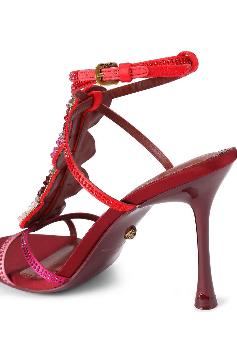 Kurt Geiger London Kiss Crystal Embellished Ankle Strap Stiletto Sandal, Alternate, color,