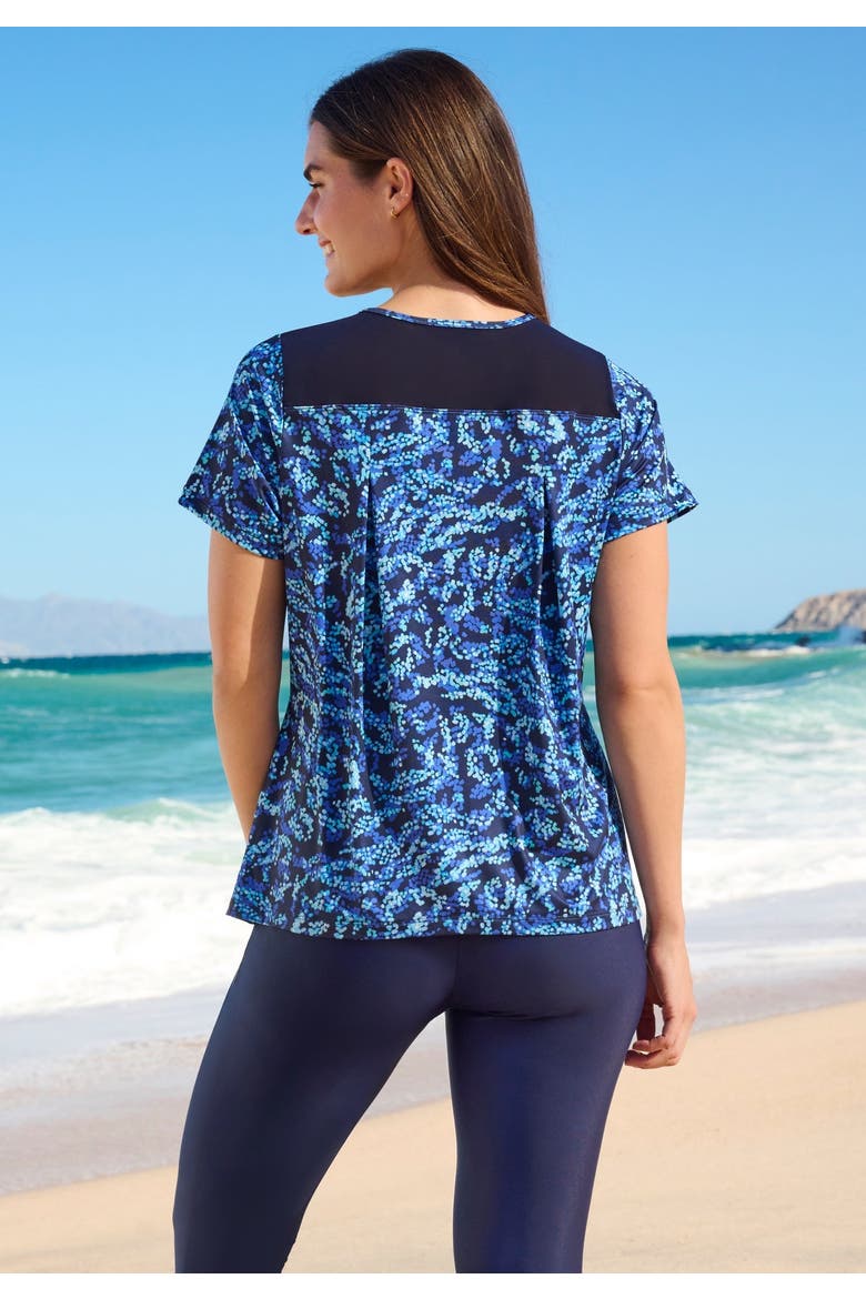 Mesh Yoke Swim Tee, Alternate, color, ROYAL OASIS ANIMAL