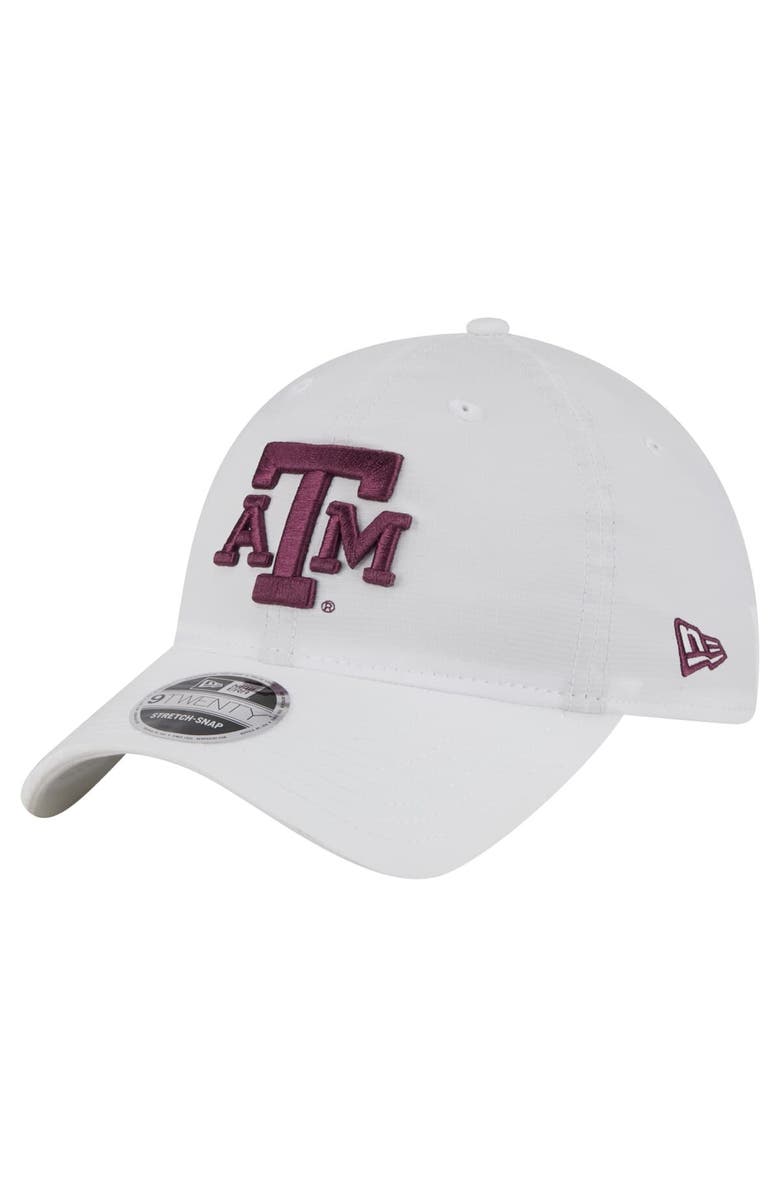 New Era Men's New Era White Texas A&M Aggies Active Ripstop 9TWENTY Adjustable Hat, Main, color, 