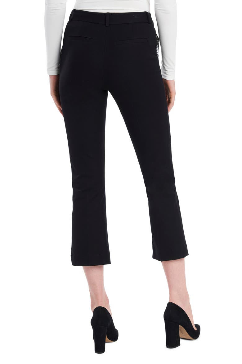 Flat Front Crop Straight Leg Trousers, Alternate, color, RICH BLACK