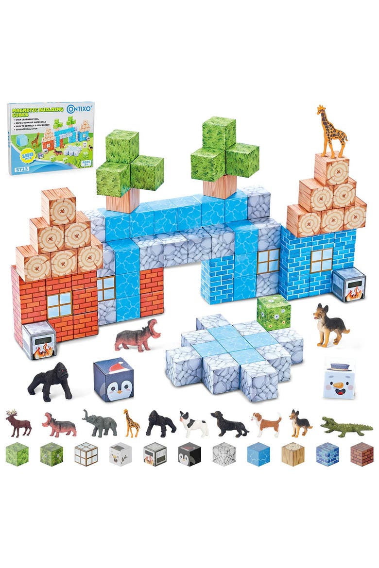 100 Pcs Magnetic Building Cube Game, Main, color, Multi Color
