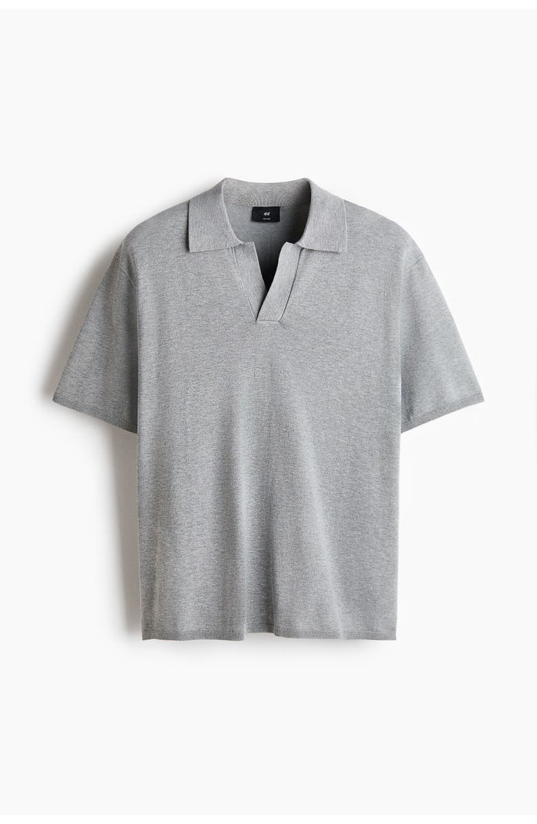 H&M Relaxed Fit Polo Shirt, Alternate, color, Gray Melange