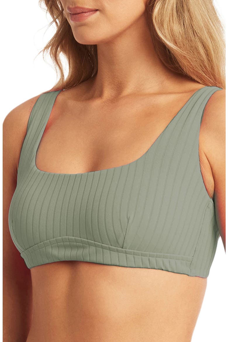 Vesper Multifit Bralette Bikini Top, Alternate, color, SAGE