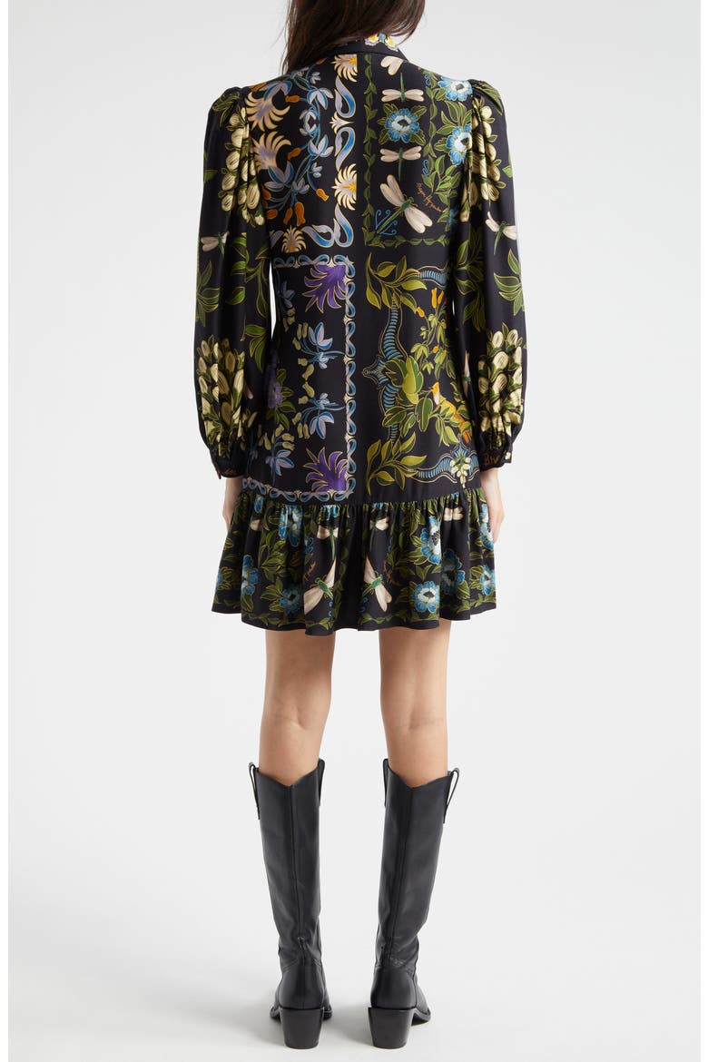 Black Winter Garden Long Sleeve Shirtdress, Alternate, color, WINTER GARDEN BLACK