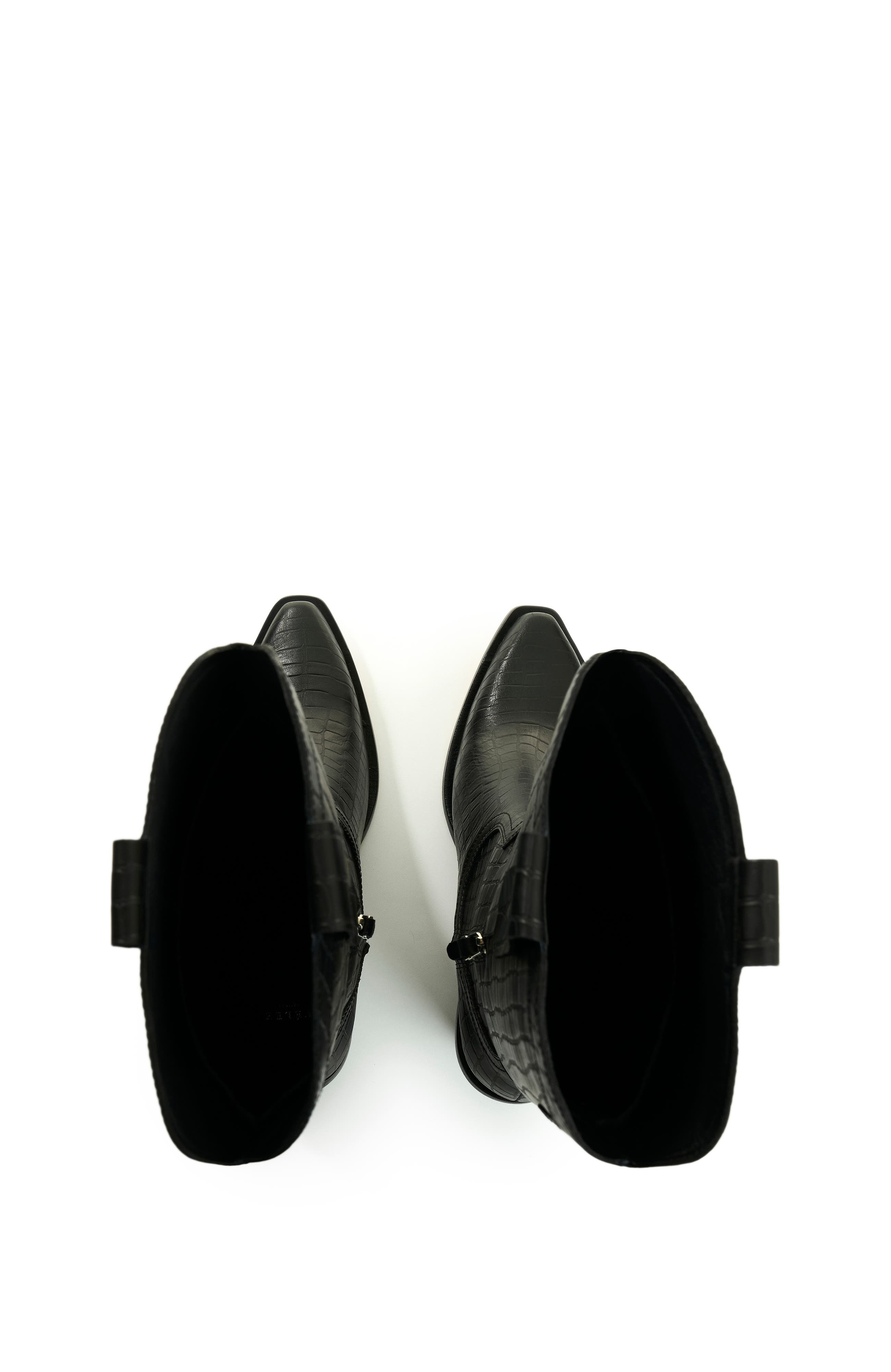 Velez Embossed Leather Boots, Alternate, color, Black