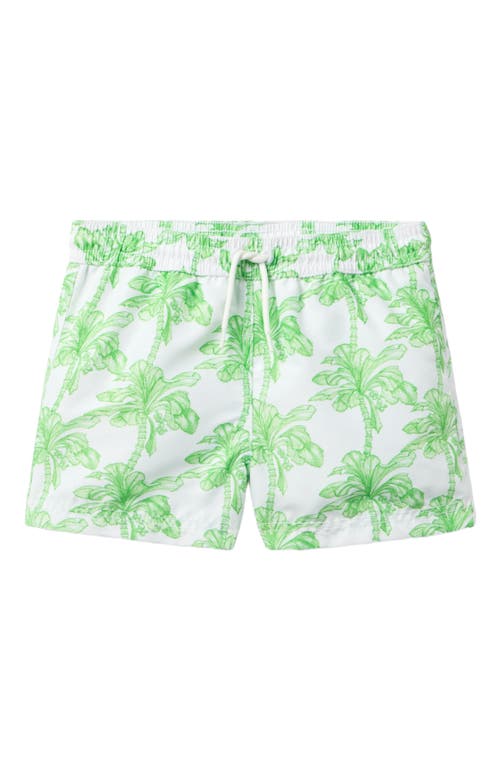 Janie And Jack Boys Printed Swim Shorts In Green