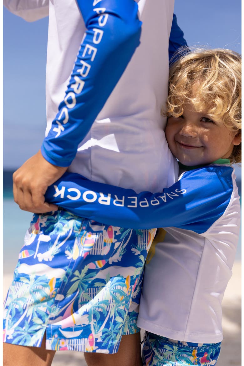 Kids' Breakwater Beach UPF 50+ Swim Trunks, Alternate, color, BLUE MULTI