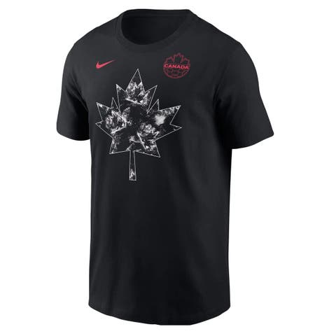 Men's Nike  Black Canada Soccer Maple Leaf T-Shirt