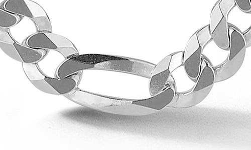 Yield Of Men Sterling Silver Figaro Chain Necklace In Brown