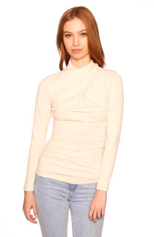 Susana Monaco Long Sleeve Crisscross Top In Blanched Almond
