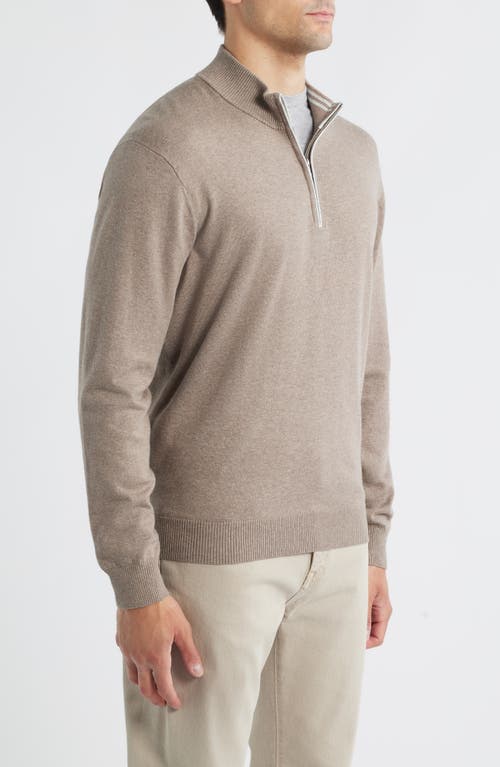 Johnnie-o Desmond Half Zip Sweater In Brown