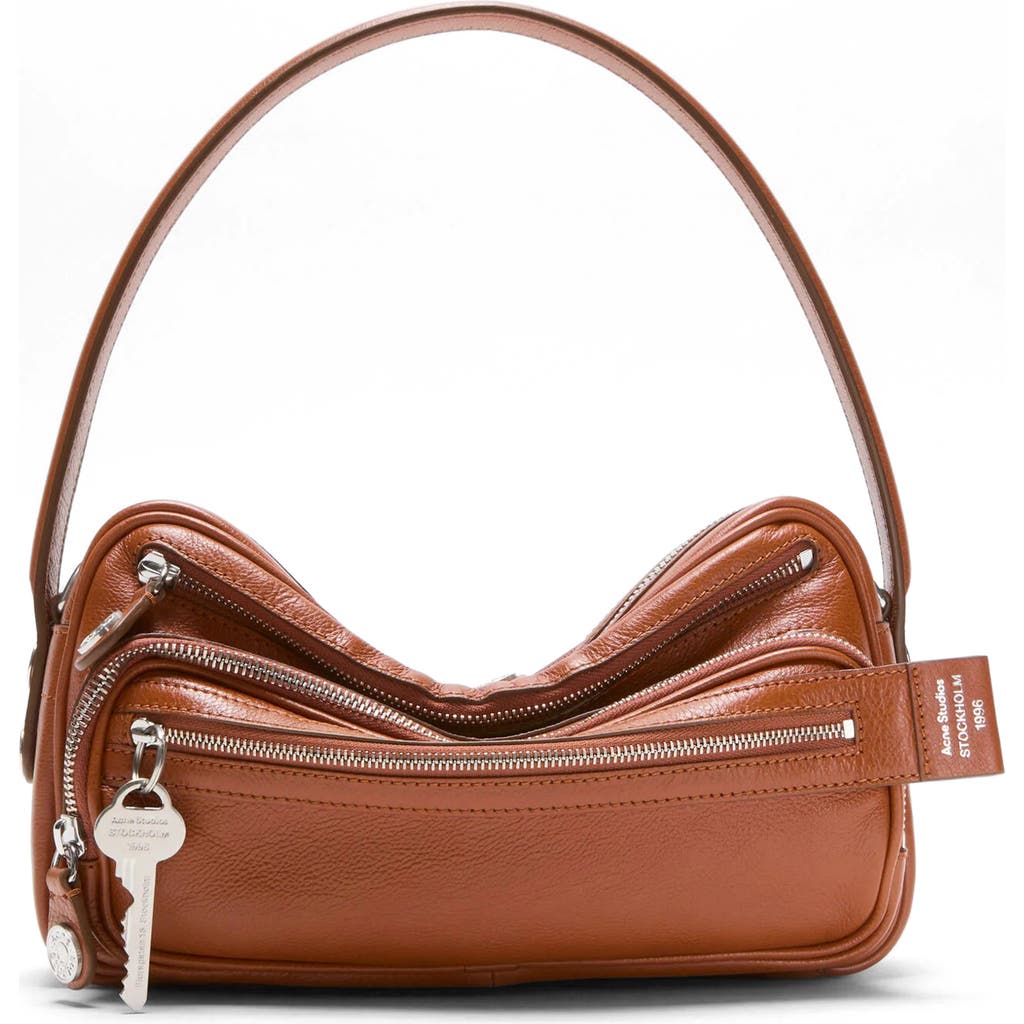 Acne Studios Small Camero Leather Shoulder Bag In Brown