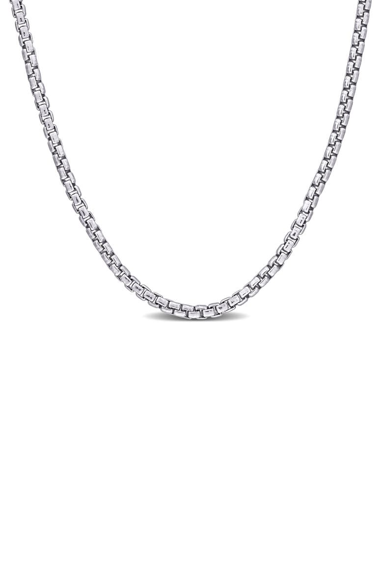 Box Link Chain Necklace, 1.40mm, Main, color, SILVER