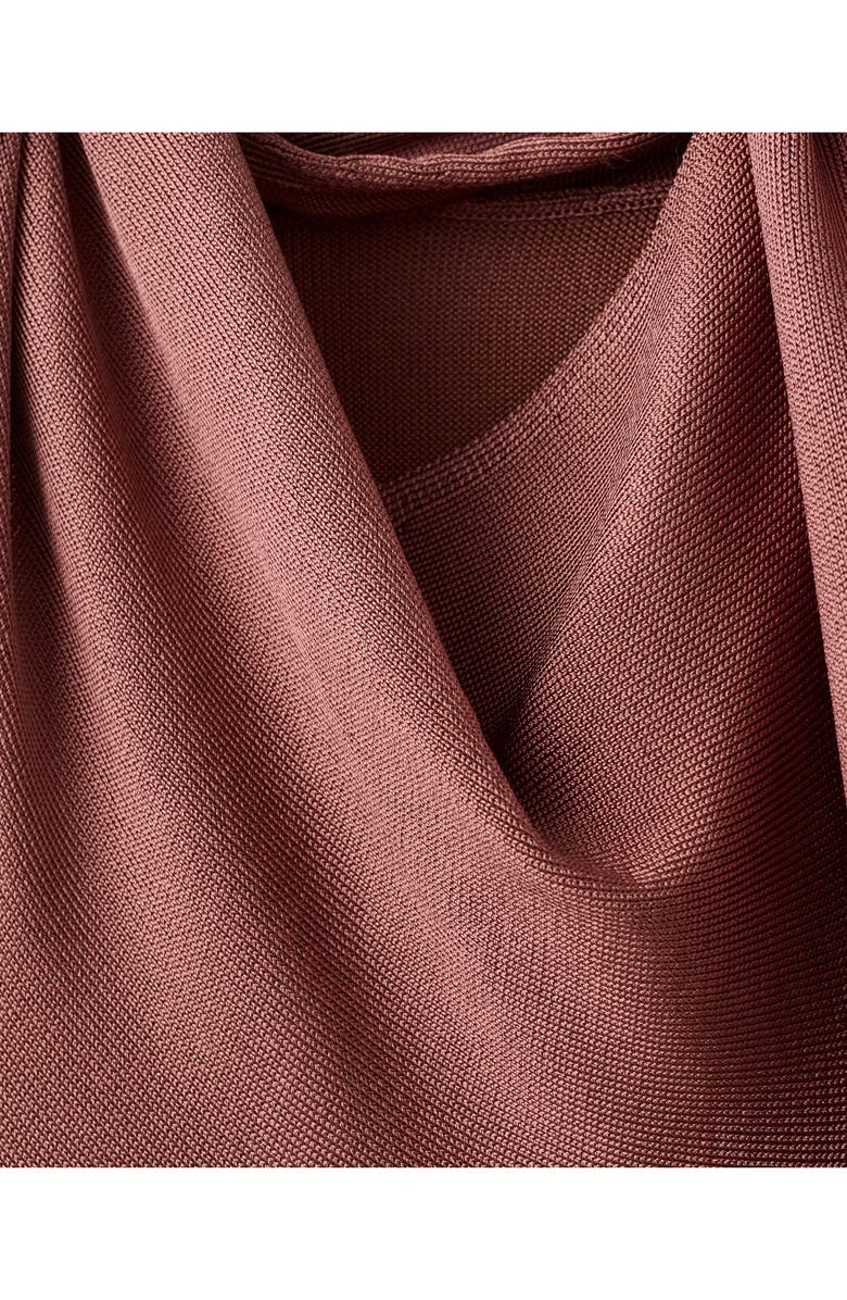 MANGO Shawl Sleeveless Knit Maxi Dress, Alternate, color, Russet