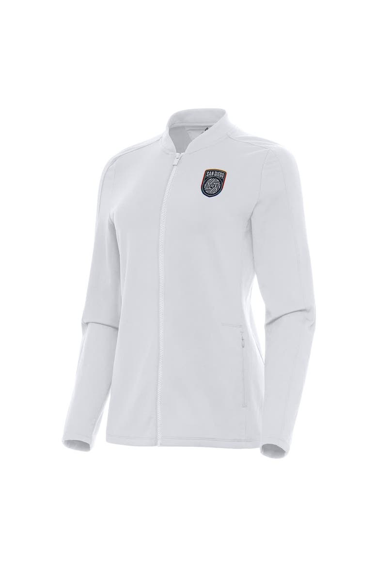 Women's Antigua White San Diego FC Continual Full-Zip Jacket, Main, color, White