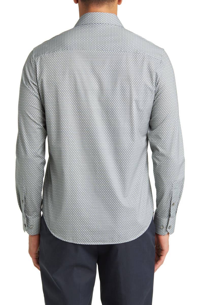 Bugatchi James OoohCotton<sup>®</sup> Honeycomb Print Button-Up Shirt, Alternate, color, Sage