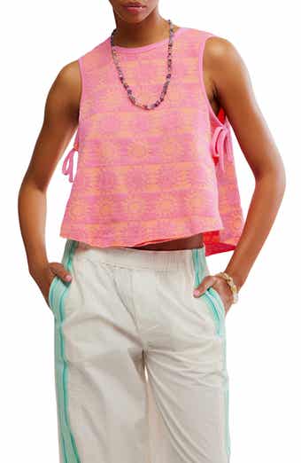 Free People Textured Cotton Terry Side Tie Top