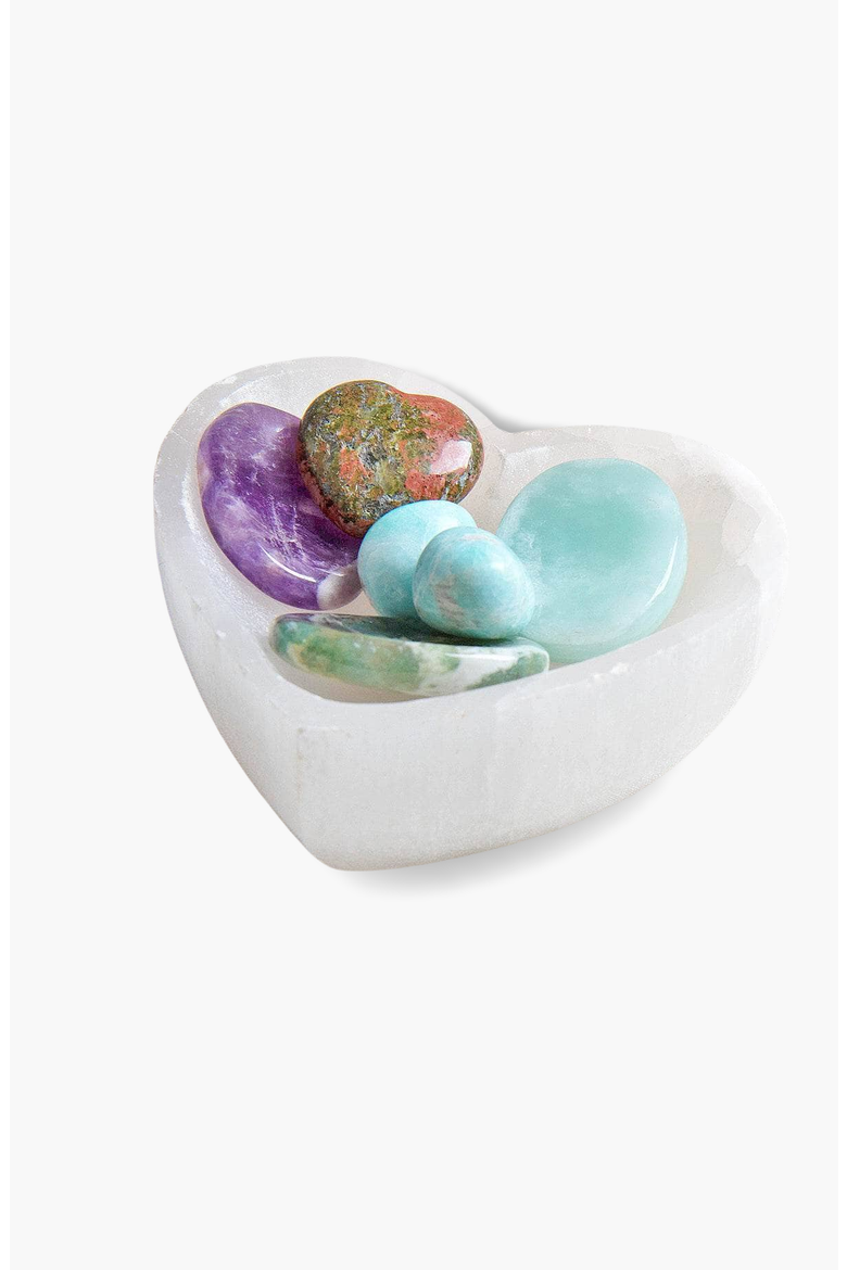 Selenite Recharging Heart Bowl, Main, color, Selenite