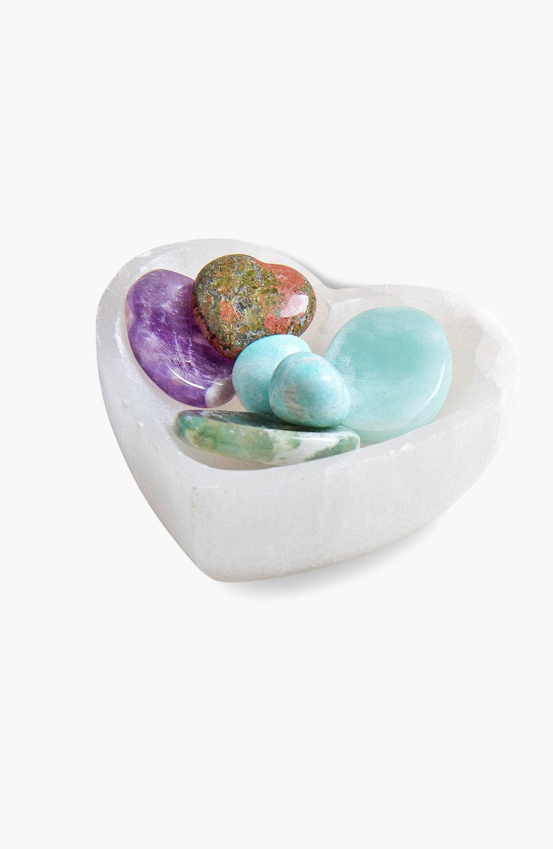 Tiny Rituals Selenite Recharging Heart Bowl, Main, color, Selenite