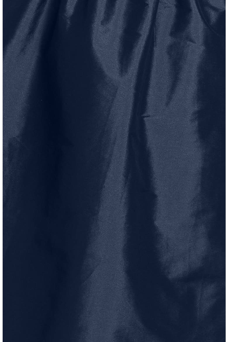 Peau de Soie Fit & Flare Dress, Alternate, color, MIDNIGHT