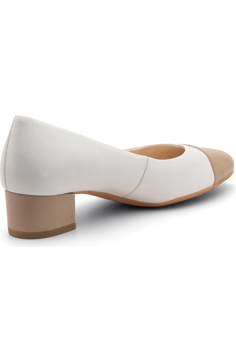 ara Nanette Block Heel Pump, Alternate, color, Cream Calf / Sand Calf Toe