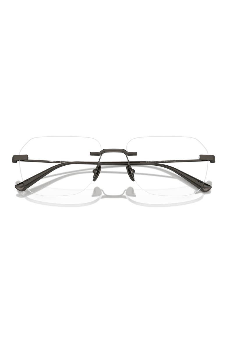 55mm Rimless Pillow Optical Glasses, Alternate, color, GUNMETAL / DEMO LENS
