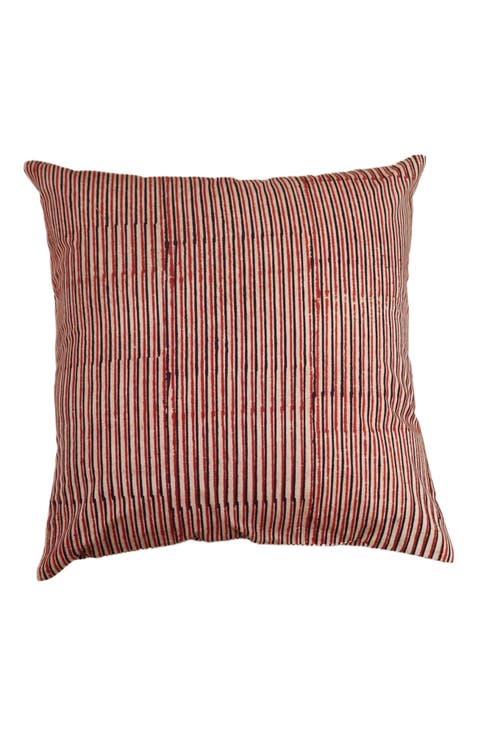 Rustic Stripes Hand Block Print Pillow - Cover