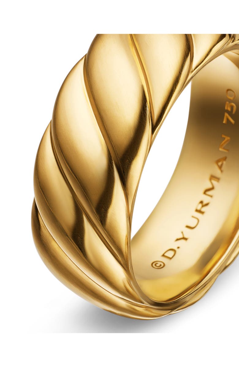 David Yurman Sculpted Cable Contour Band Ring in 18K Yellow Gold, 9mm, Alternate, color, 18K Yellow Gold
