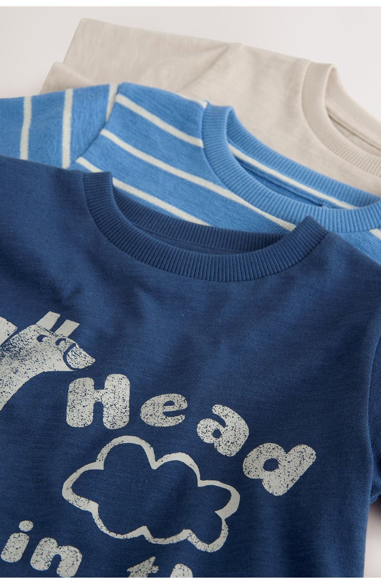 NEXT Kids' Assorted 3-Pack Cotton T-Shirts, Alternate, color, Blue